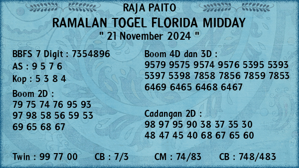 Prediksi Florida Midday