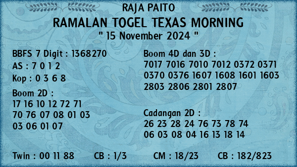 Prediksi Texas Morning