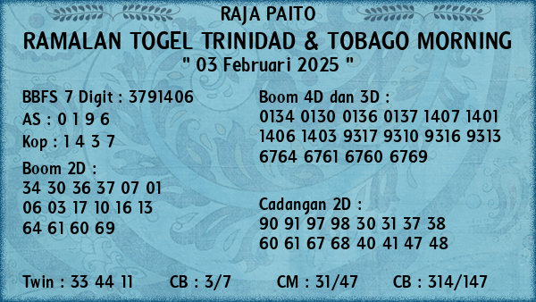 Prediksi Trinidad & Tobago Morning