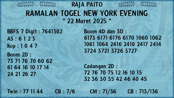 Prediksi New York Evening