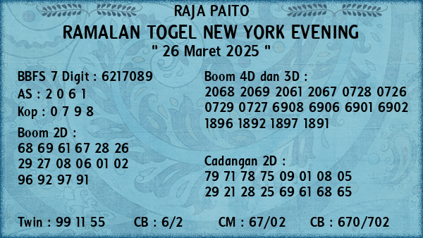Prediksi New York Evening